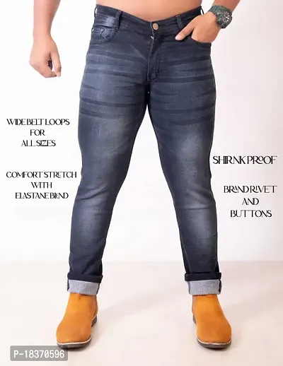 FANG JEANS Denim Stretchable  Comfortable Mid Rise Regular Fit Casual Jeans for Men-thumb2