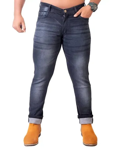 FANG JEANS Denim Stretchable Comfortable Mid Rise Regular Fit Casual Jeans for Men