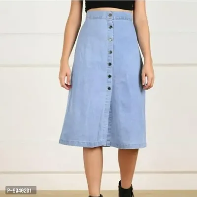 Trendy Denim A-line Skirt-thumb0