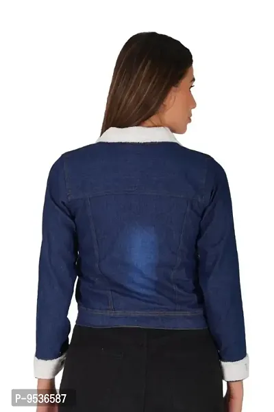 Classic Denim Solid Jacket for Women-thumb3