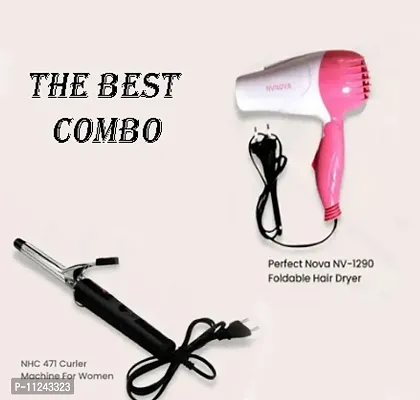 NHC-471B Hair Curler With 1290 Hair Dryer For Women