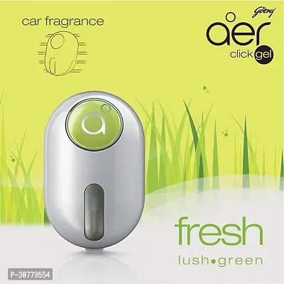 Car Inn aer click | Car Vent Air Freshener Kit - Long-Lasting | Spill-proof | Fresh Lush Green (10g)-thumb3