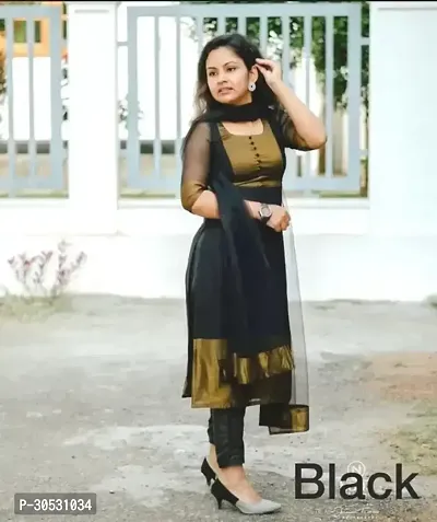 Elegant Womens Kurta with Intricate Embroidery, Vibrant Colors, Comfortable Fit in Black color-thumb0