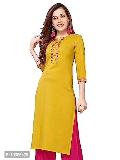 Stylish Yellow Rayon A-Line Kurta Bottom Set For Women-thumb0