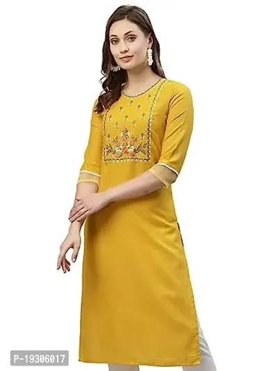 Stylish Yellow Rayon A-Line Kurta Bottom Set For Women-thumb0