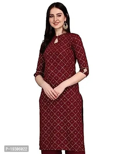 Stylish Maroon Rayon A-Line Kurta Bottom Set For Women-thumb0