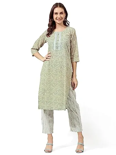 Stylish Rayon A-Line Kurta Bottom Set For Women