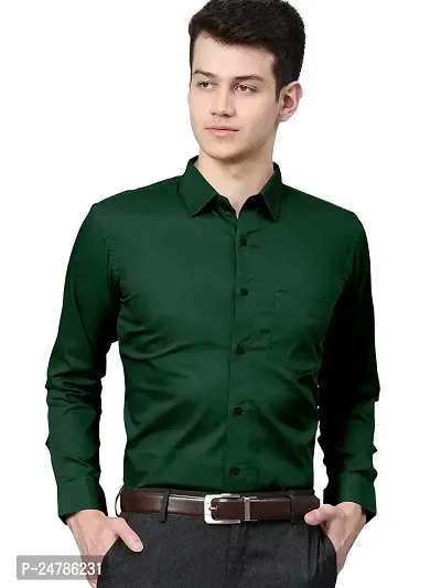 SYSBELLA FASHION Men's Solid Regular fit Formal Shirt with Spread Collar || Shirt for Men|| Men Stylish Shirt || Full Sleeve || Cotton Shirt-thumb0