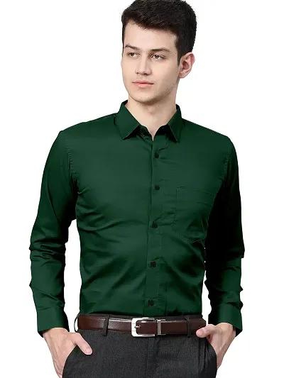 SYSBELLA FASHION Men's Solid Regular fit Formal Shirt with Spread Collar || Shirt for Men|| Men Stylish Shirt || Full Sleeve || Cotton Shirt