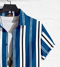 SYSBELLA FASHION Casual Shirt for Men with Spread Collar || Stripe Shirts for Men|| Men Stylish Shirt || Half Sleeve || Lycra with streatchable Spandex-thumb2