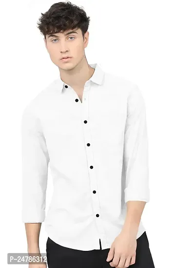 SYSBELLA FASHION Men's Solid Regular fit Casual Shirt with Spread Collar || Shirt for Men|| Men Stylish Shirt || Full Sleeve || Cotton Shirt