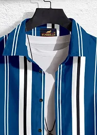 SYSBELLA FASHION Casual Shirt for Men with Spread Collar || Stripe Shirts for Men|| Men Stylish Shirt || Half Sleeve || Lycra with streatchable Spandex-thumb4