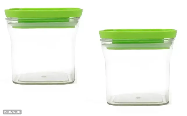 Plastic Grocery Container 600Ml Green Pack Of 2