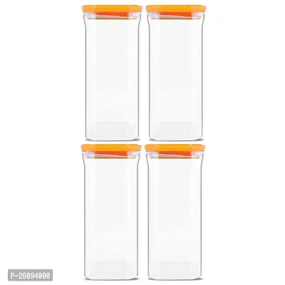 Plastic Grocery Container 1500Ml Orange Pack Of 2