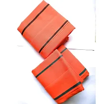 Cartmxx 100% Cotton Towel Gamcha (Special) - Orange (Set of 2)-thumb3