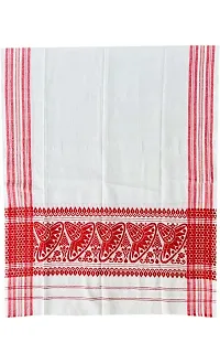 Assamese Traditional Polycotton Japi Gamaucha Red and White Towel Gamcha-thumb1