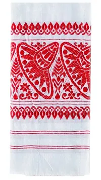 Assamese Traditional Polycotton Japi Gamaucha Red and White Towel Gamcha-thumb3