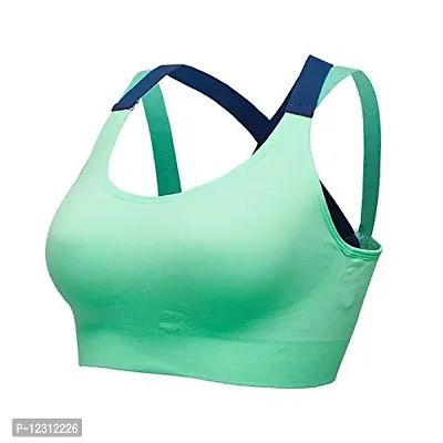 Women?s Padded Full Coverage Quick Dry Padded Shockproof Cross Back Sports Bra with Removable Soft Cups for Gym,Yoga,Running?-32C-Aqua-thumb4