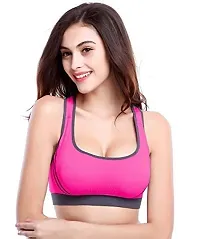 Penance for you Women's Yoga Stretch Workout Seamless Padded Sports Bra-32B-Royal Pink-thumb2