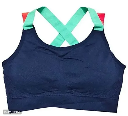 Women?s Padded Full Coverage Quick Dry Padded Shockproof Cross Back Sports Bra with Removable Soft Cups for Gym,Yoga,Running?-36D-Aqua-thumb0