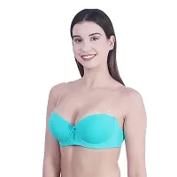 PENANCE FOR YOU Women's Poly Cotton Underwire/Wired Padded Strapless Imported Backless Multiway Bra (Sky-Blue, 32B)-thumb3