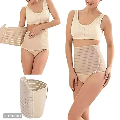 Women's Wrap Corset Post Pregnancy Girdle Slimming Tummy Band Belt for Skin (2XL) Beige-thumb0