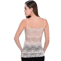 Penance for you Women's Elegant Lycra Fabric Net Chem Solid Tank Strap Spaghetti Top-thumb2