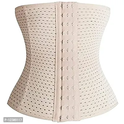 Penance for you Women's Waist Trainer Trimmer and Slimming Corset Girdle with Spiral Steel Bone Colour Beige (L, Beige)