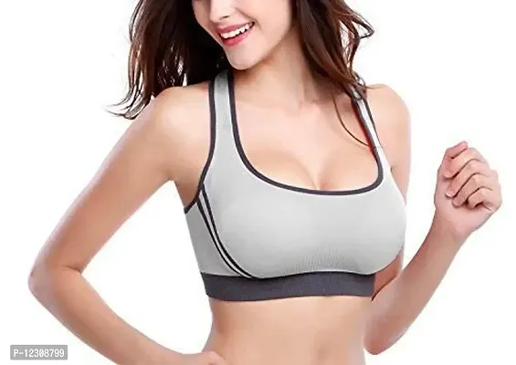 Penance for you Sports Paded Bra (36, Grey)-thumb0