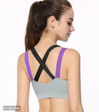 Women?s Padded Full Coverage Quick Dry Padded Shockproof Cross Back Sports Bra with Removable Soft Cups for Gym, Yoga, Running-thumb2
