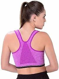 Penance for you Women's Sport Bra with Removable Pads Non-Wired Bra (34, Purple)-thumb1