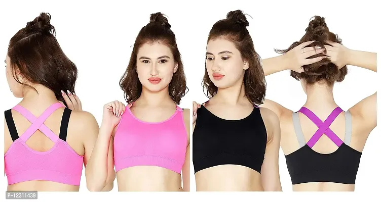 Fitness Sports  Yoga Push up Non-Wired Bra for Gym Running Padded Tank Top Athletic Vest Underwear 2 Pcs Combo