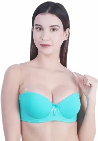 Penance for you Women's Poly Cotton Padded Wired Push-Up Bra Stylish Backless Transparent Strap-thumb3