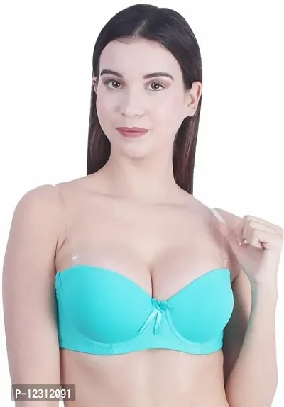 Buy Penance for you Women's Poly Cotton Padded Wired Push-Up Bra Stylish  Backless Transparent Strap Online In India At Discounted Prices