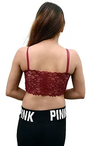 Penance for you Women’s/Girl’s Fashionable Crop Top Style Padded Lace Tube Bra/Bralettle Maroon-thumb1