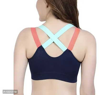 Women?s Padded Full Coverage Quick Dry Padded Shockproof Cross Back Sports Bra with Removable Soft Cups for Gym,Yoga,Running?-36D-Aqua-thumb2