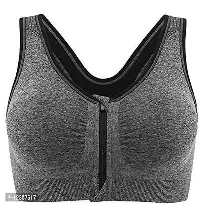 Penance for you Women's Sport Bra with Removable Pads, Non-Wired Bra (32, Grey)-thumb4