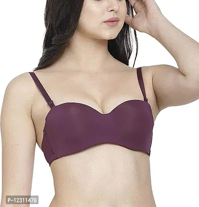 Penance For You Women T-Shirt Lightly Padded Bra (34, Purple)