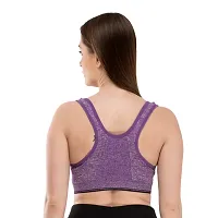 Penance for you Women's Seamless Lightly Padded Wired Sports Bra Front Zipper-thumb1