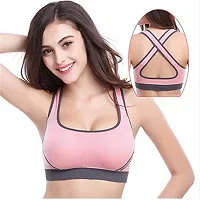 Penance for you Sports Paded Bra (36, Pink)-thumb1