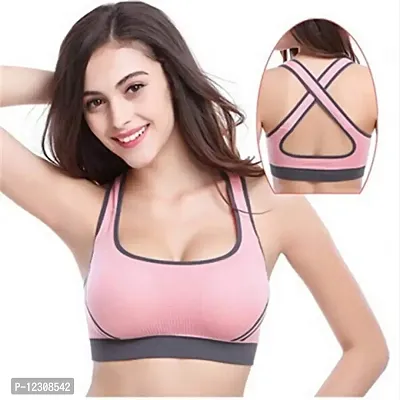 Penance for you Sports Paded Bra (36, Pink)-thumb2