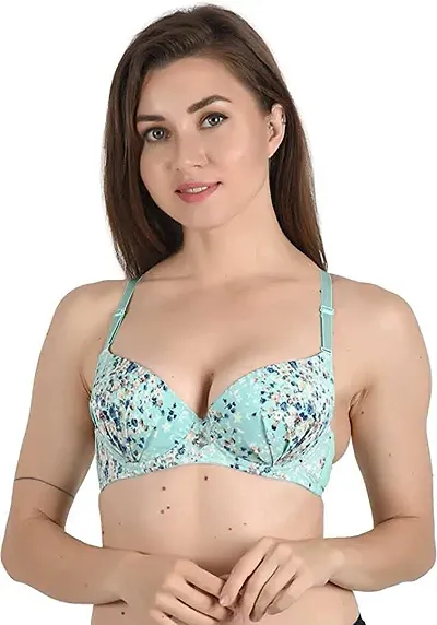 Buy Piftif Women's Poly Cotton Padded Wired Push-Up Bra. Online In