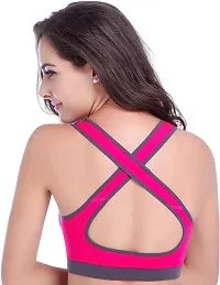 Penance for you Women's Yoga Stretch Workout Seamless Padded Sports Bra-32B-Royal Pink-thumb1