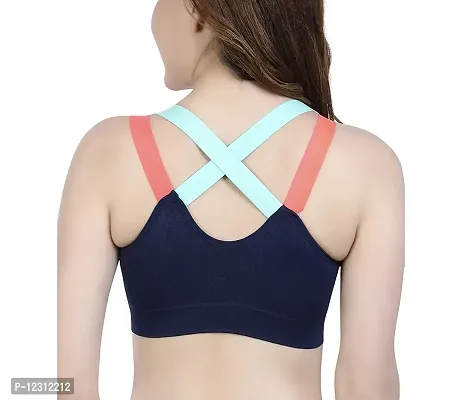 Women?s Padded Full Coverage Quick Dry Padded Shockproof Cross Back Sports Bra with Removable Soft Cups for Gym,Yoga,Running?-36B-Aqua-thumb2