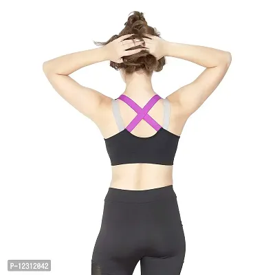 Women?s Padded Full Coverage Quick Dry Padded Shockproof Cross Back Sports Bra with Removable Soft Cups for Gym,Yoga,Running?-32C-Black-thumb3