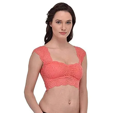 Penance for you Stylish Lace Readymade Blouse Cum Crop Top Pad with Soft Cups 2Pcs Combo