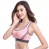Penance for you Women's Yoga Stretch Workout Seamless Padded Sports Bra-34D-Light Pink-thumb2
