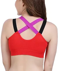 Penance for you Fitness Sports/Yoga/Gym/Running Pushup for Soft Padded Removal Padded Comfortable Style Cool Looking Sport Tank Top Athletic Vest Underwear Shockproof Strappy Sport Bra 30 Red-thumb1