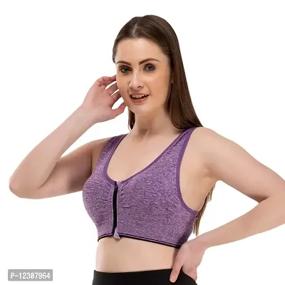 Penance for you Women's Sport Bra with Removable Pads Non-Wired Bra (30, Purple)-thumb3