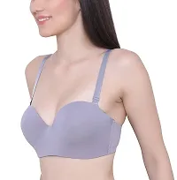 Penance For You Women's Cotton Lightly Padded Underwire T Shirt Bra Grey-thumb1